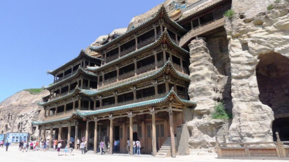 Wiszący klasztor w Datong. Wycieczka po Chinach.